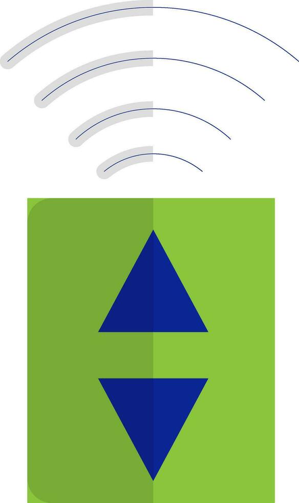 Blau W-lan Signal mit Grün Taste. vektor