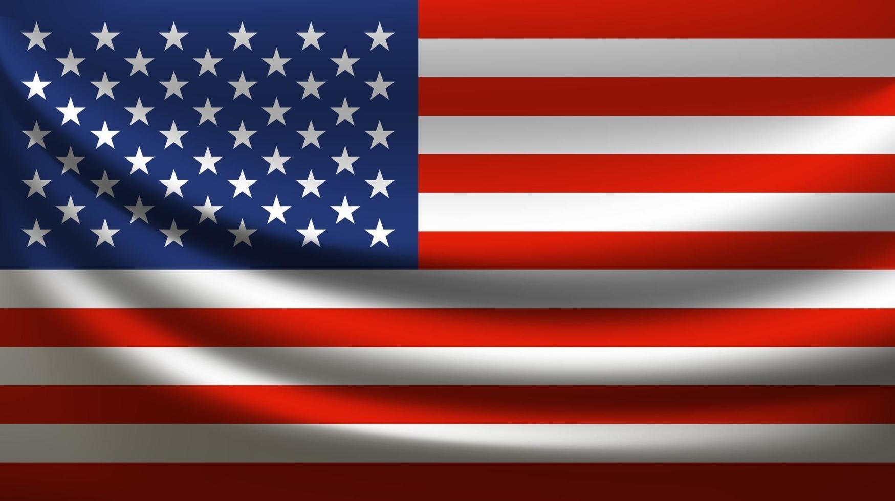 Vereinigte Staaten von Amerika wehende Flagge vektor