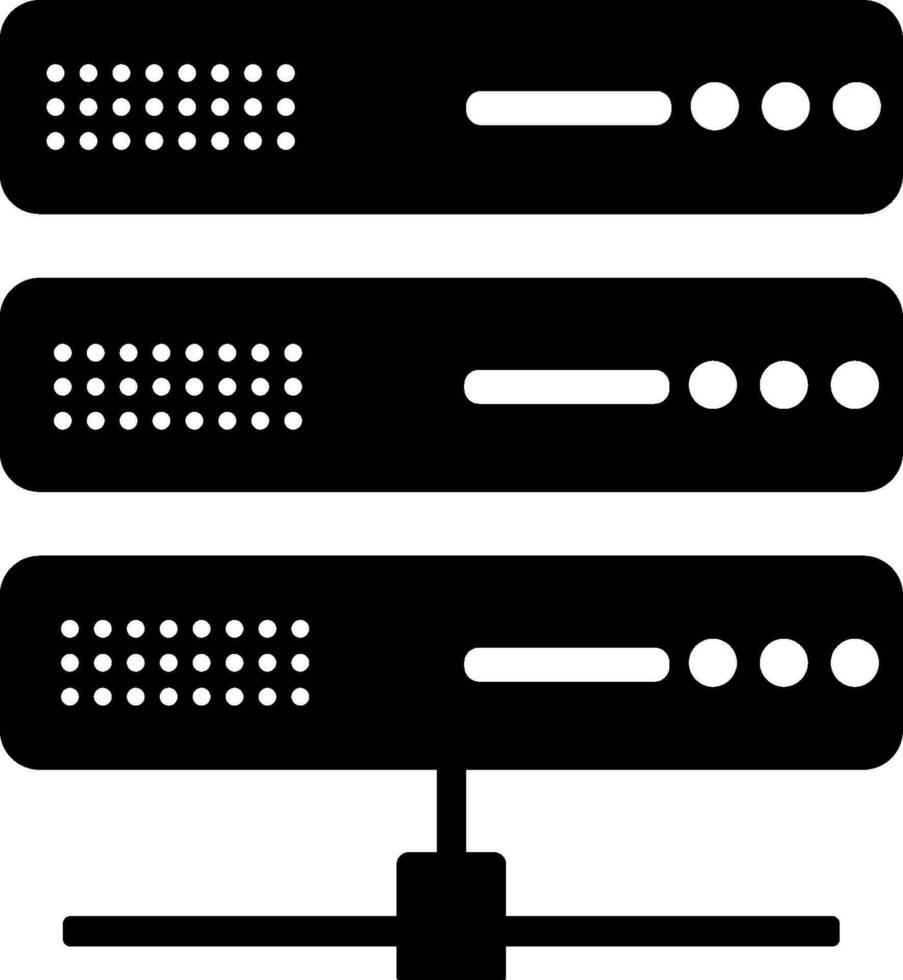 schwarz und Weiß Server Symbol. vektor