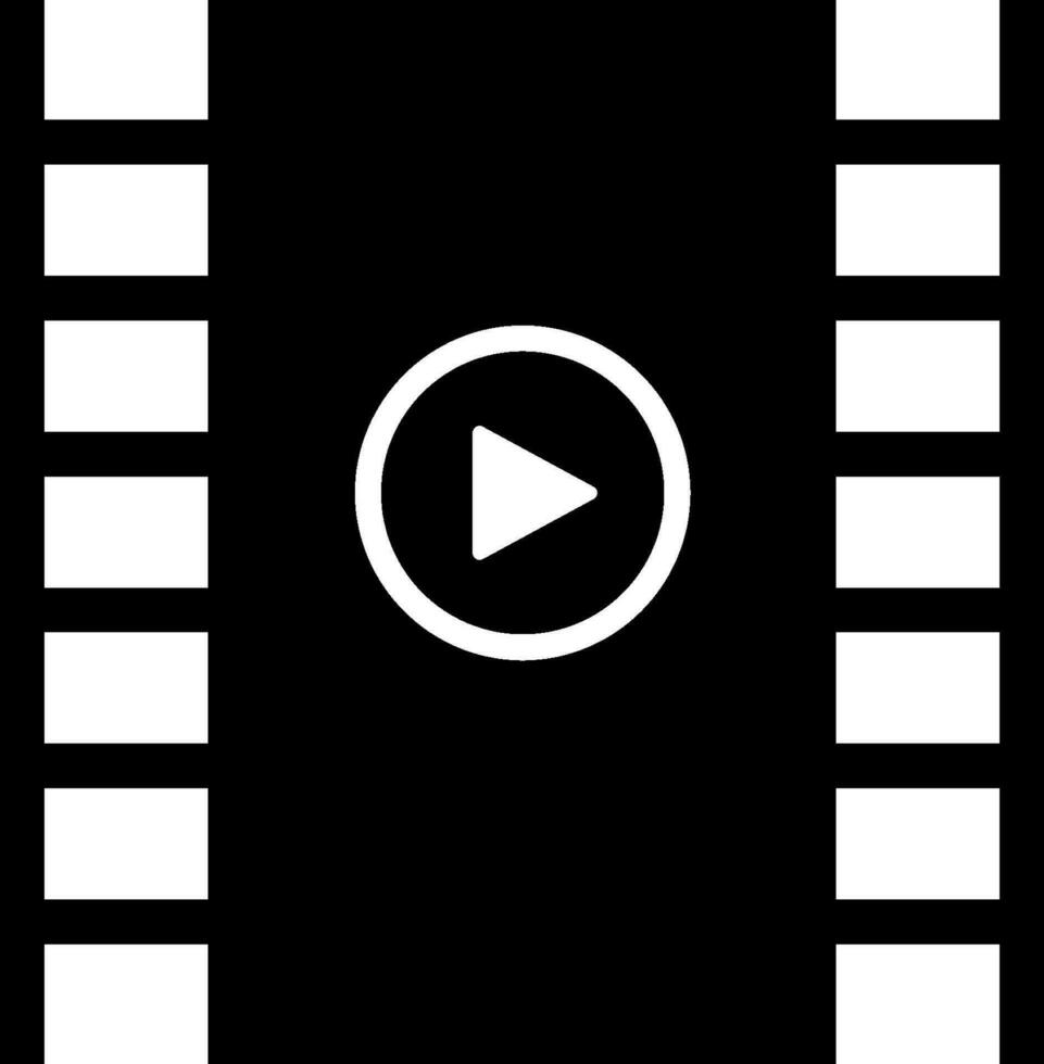 svart och vit video ikon. vektor