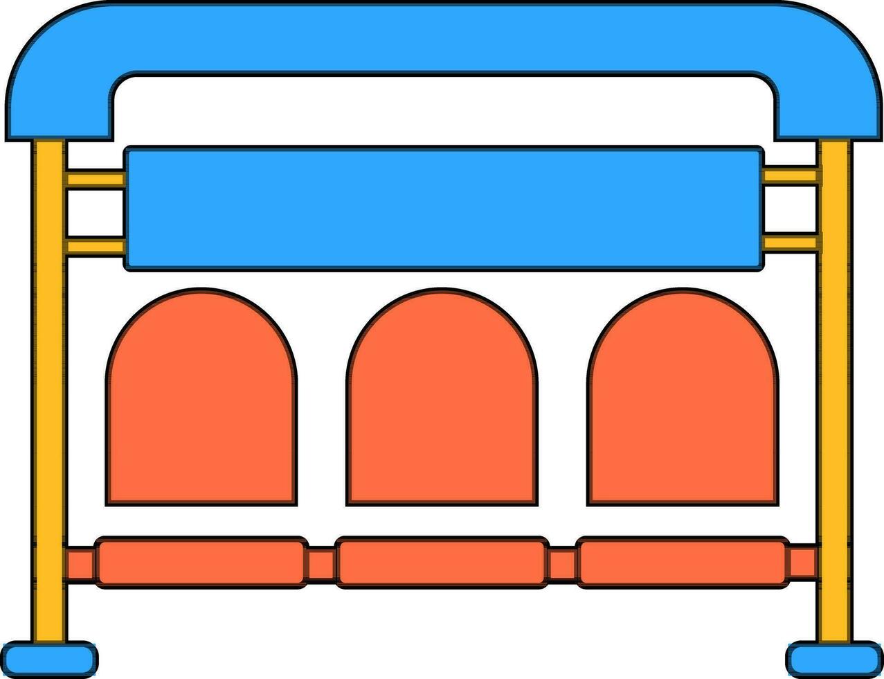 passagerare sittplats på buss station. vektor