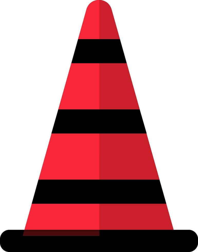 ikon av trafik kon i röd och svart Färg. vektor