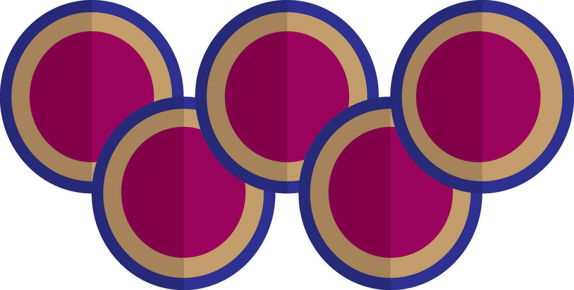 brun och rosa olympic ringar. vektor