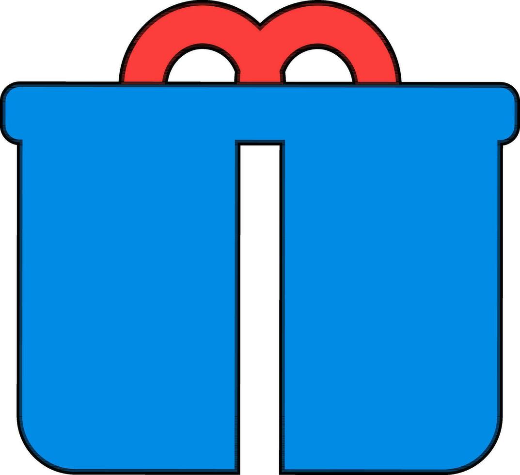 Symbol von Geschenk Box im eben Stil. vektor