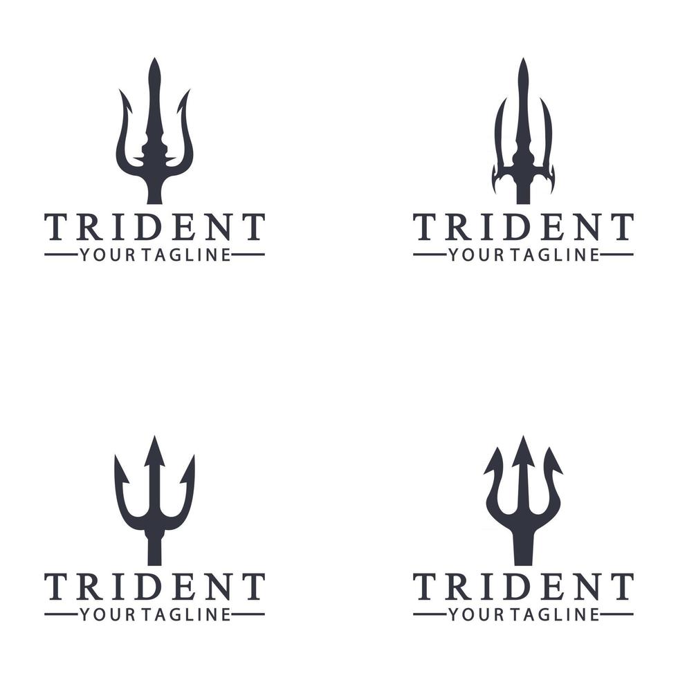 vintage trident spjut av poseidon neptun gud triton kung logo design vektor