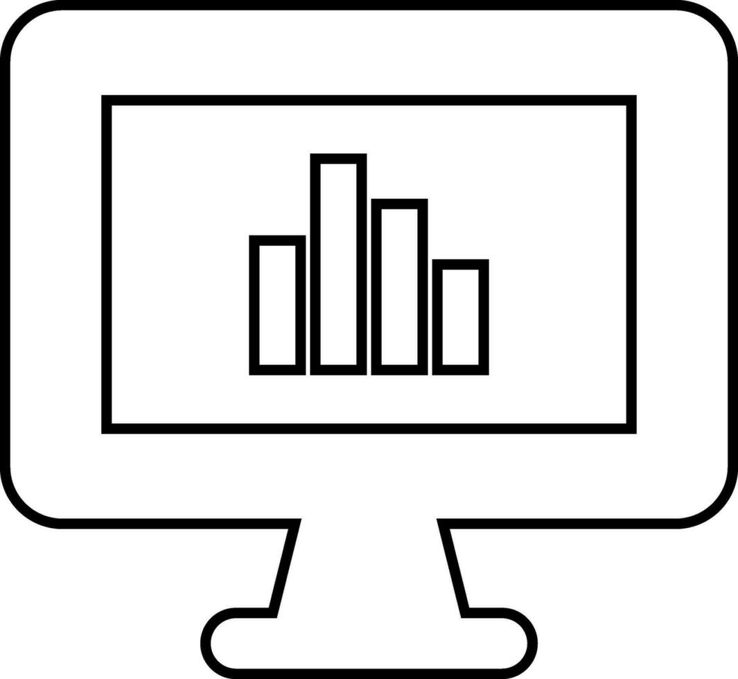 ikon av bar Diagram övervaka i platt stil. vektor