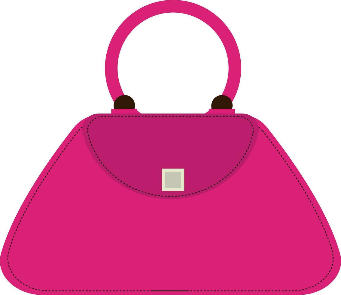 platt illustration av rosa handväska eller handväska. vektor