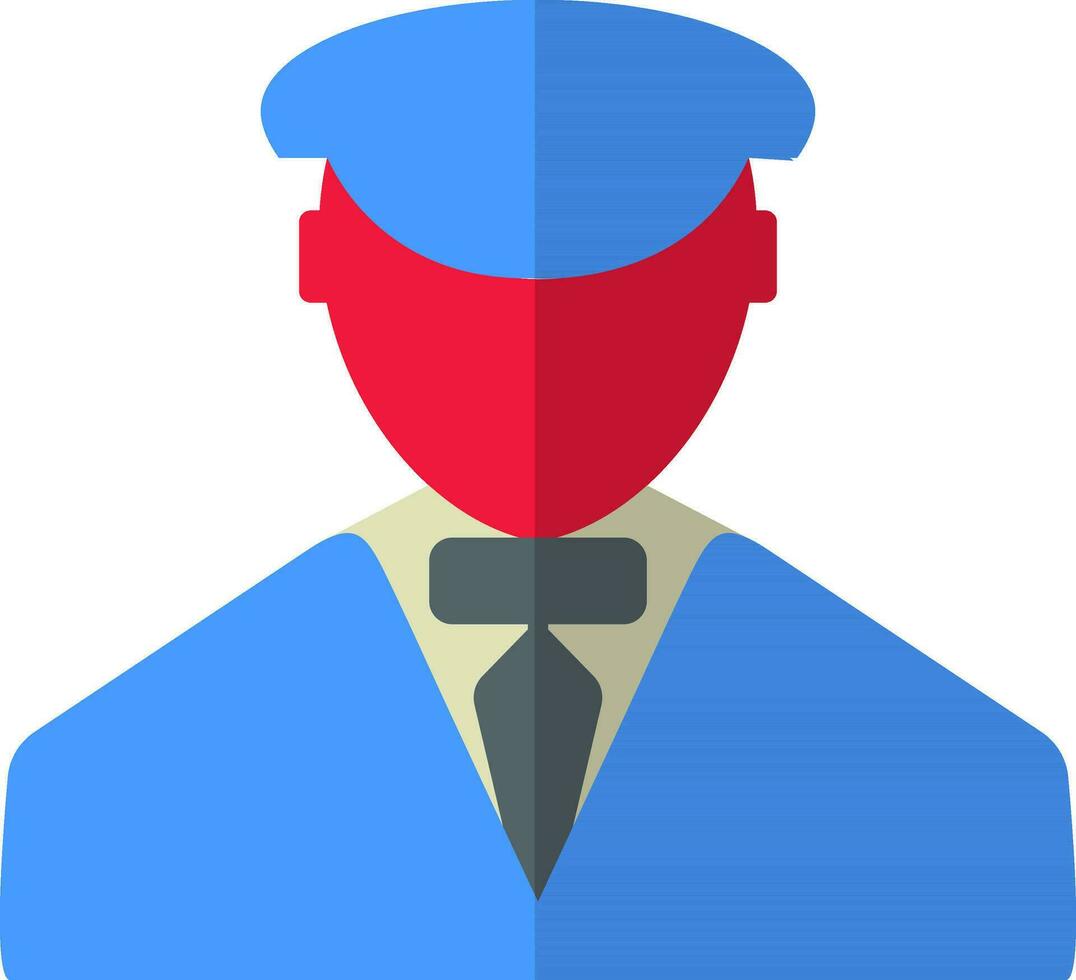Sicherheit bewachen Symbol im Blau Uniform. vektor