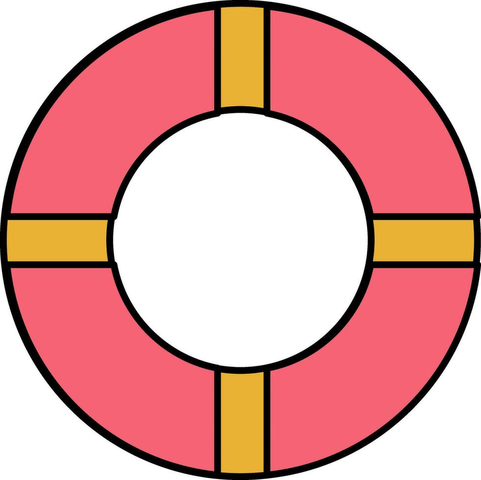 Rettungsring Symbol im Rosa und Gelb Farbe. vektor