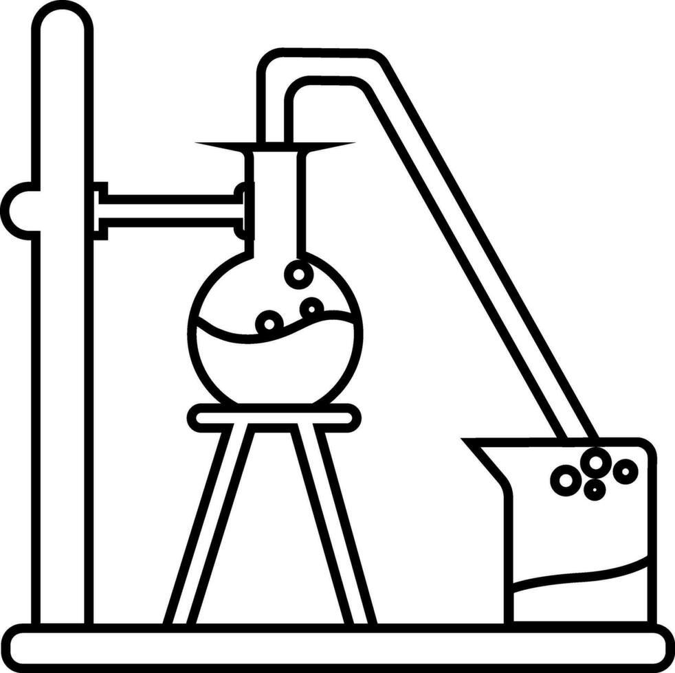 Becherglas mit chemisch Experiment Rohr. vektor