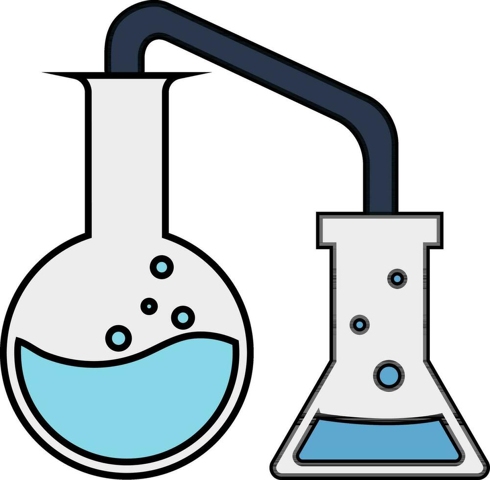 Becherglas mit chemisch Experiment Rohr. vektor