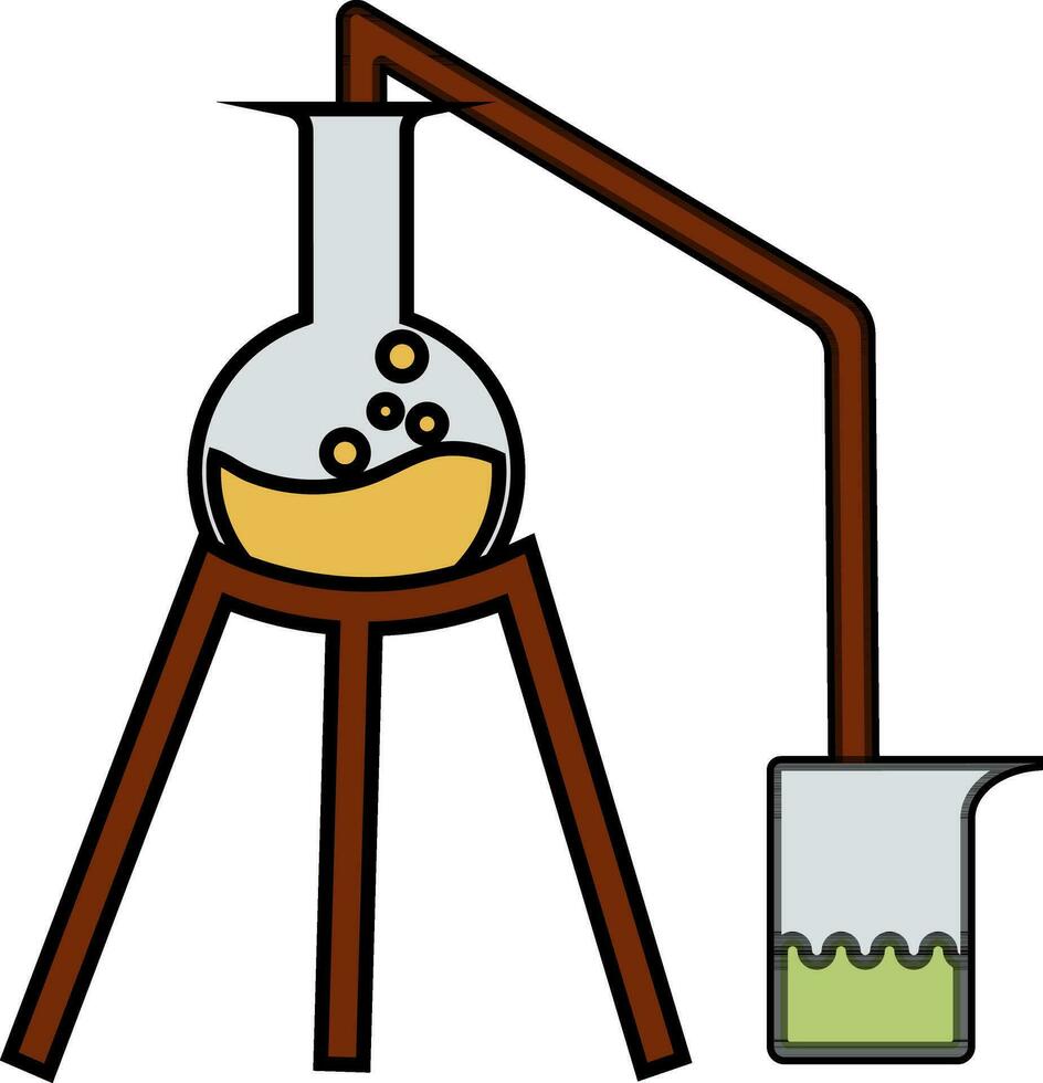 Becherglas mit chemisch Experiment Rohr. vektor