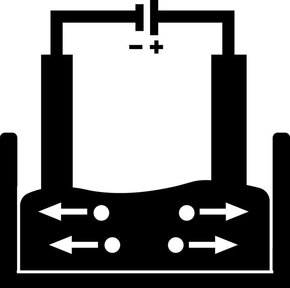 svart och vit elektrolys bearbeta. vektor