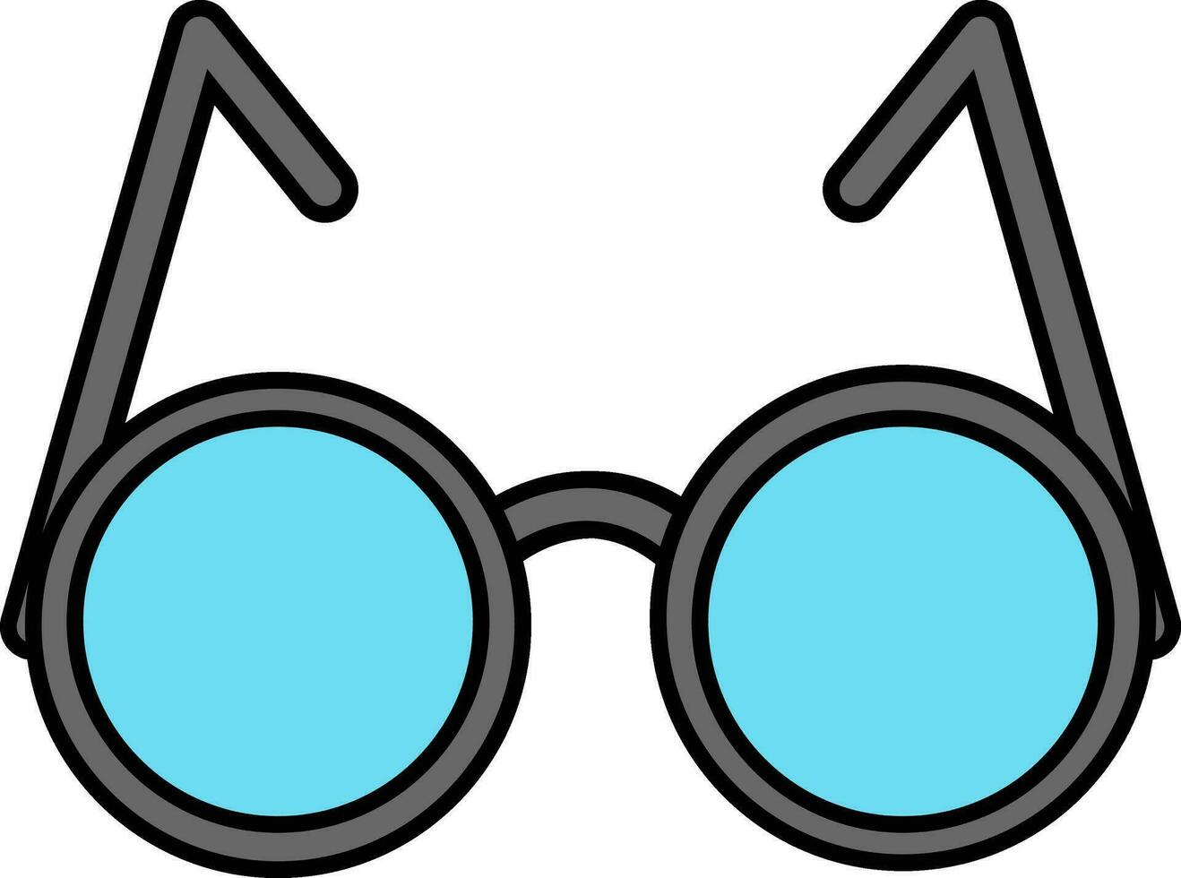 Illustration von Brille im grau und Himmel Blau. vektor