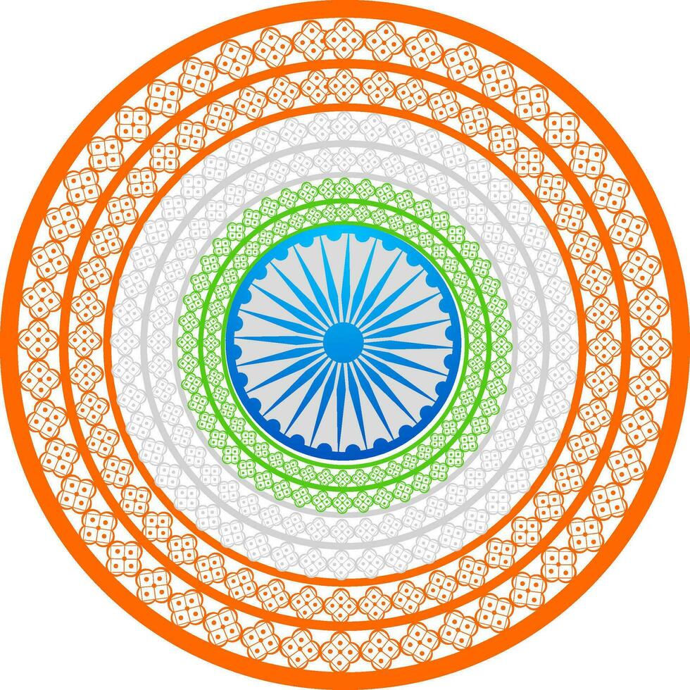 indisch Flagge Farben Rahmen mit Ashoka Rad. vektor