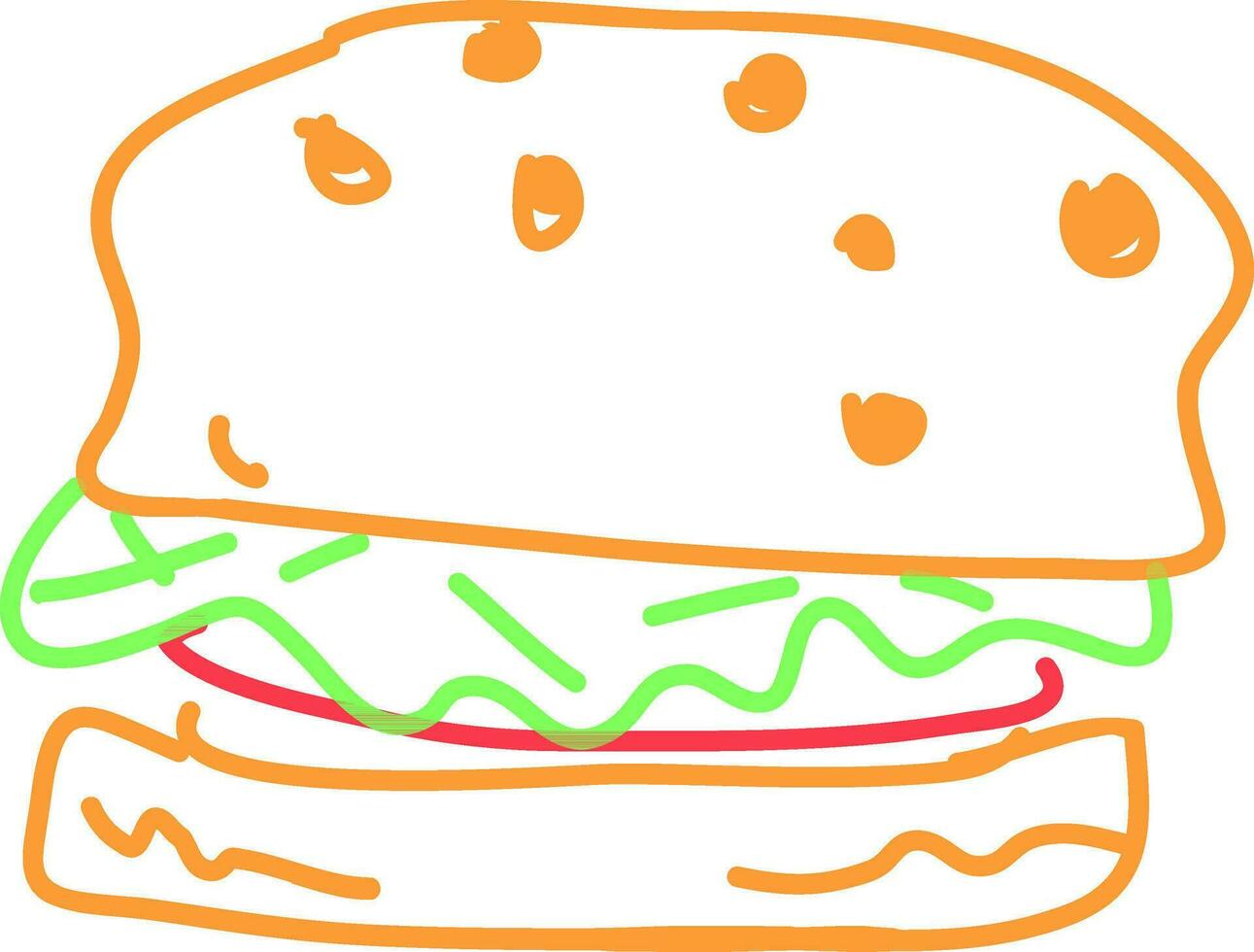 Linie Kunst Illustration schnell Essen Symbol oder Burger. vektor