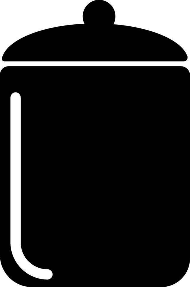 platt svart tecken eller symbol av burk med lock. vektor