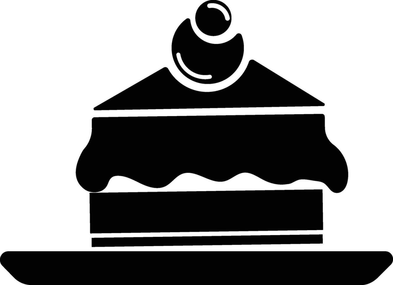 svart illustration av kaka skiva. vektor