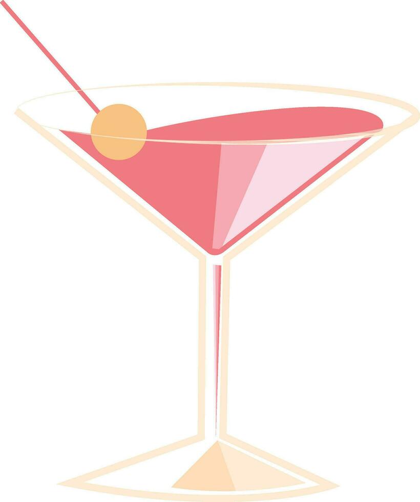 Rosa Cocktail im Glas. vektor