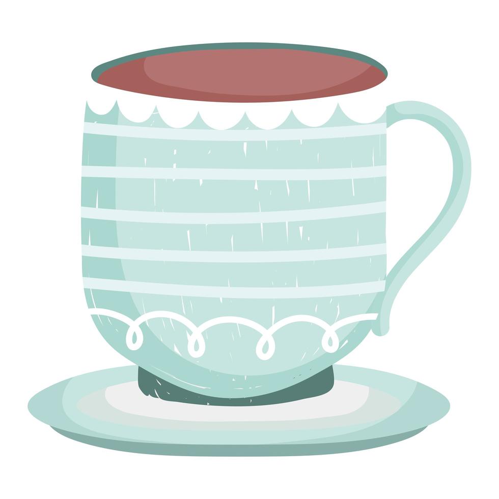 Porzellan Kaffeetasse Cartoon weißen Hintergrund vektor