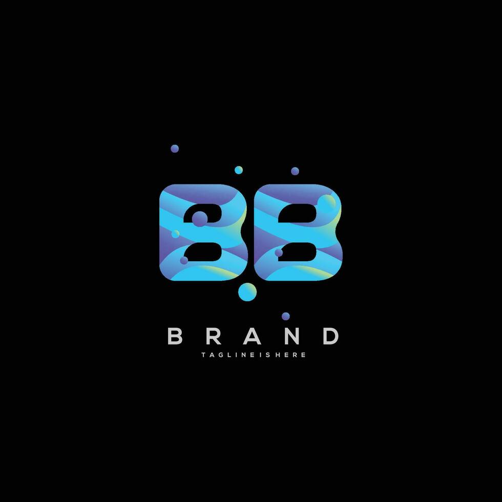 första brev bb logotyp design med färgrik stil konst vektor