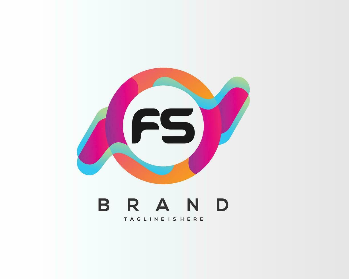 Initiale Brief fs Logo Design mit bunt Stil Kunst vektor