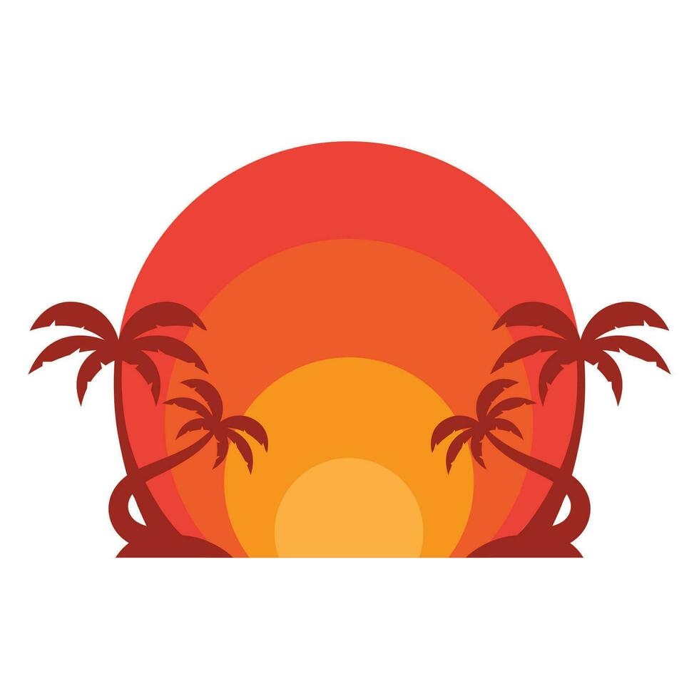 sommar strand logotyp vektor illustration
