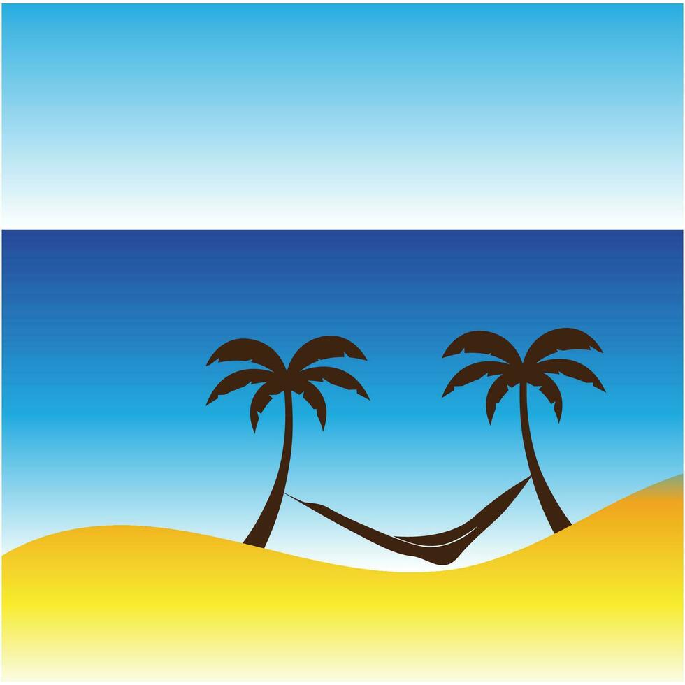 Sommerstrand-Logo-Vektorillustration vektor