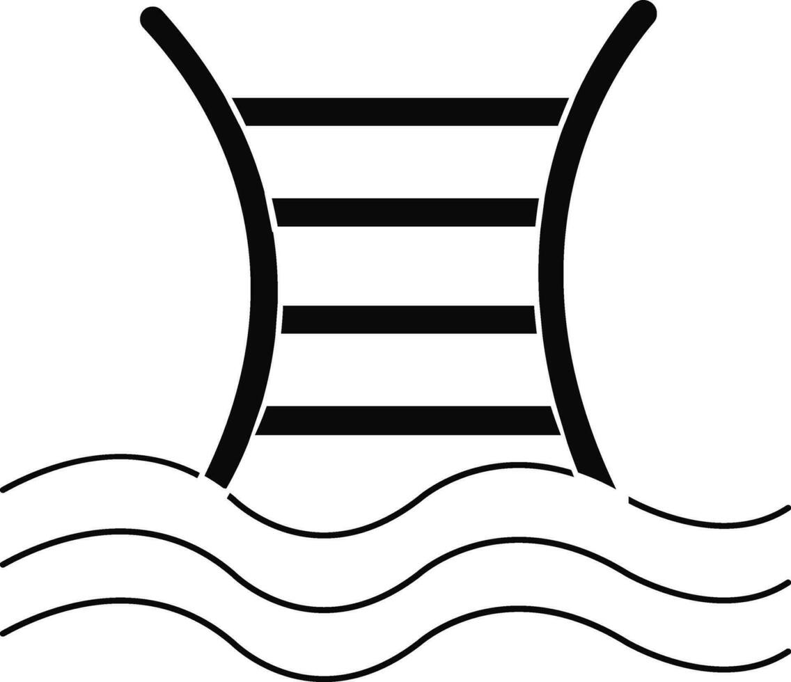 schwarz Schwimmbad Leiter auf Weiß Hintergrund. vektor
