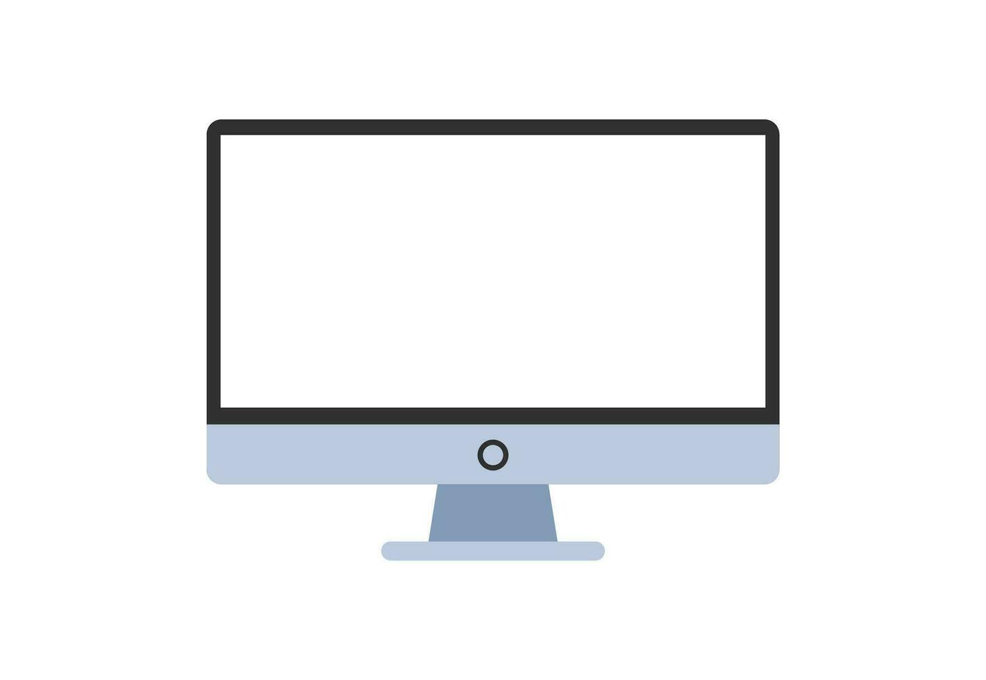 platt skrivbordet övervaka vit visa isolerat vektor illustration ikon