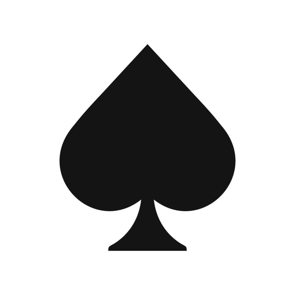 schwarz Spaten spielen Karten Symbol isoliert Vektor Illustration