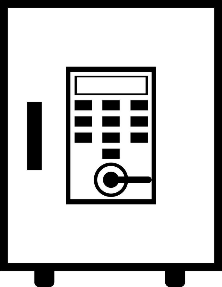 schwarz und Weiß Digital Schließfach. vektor