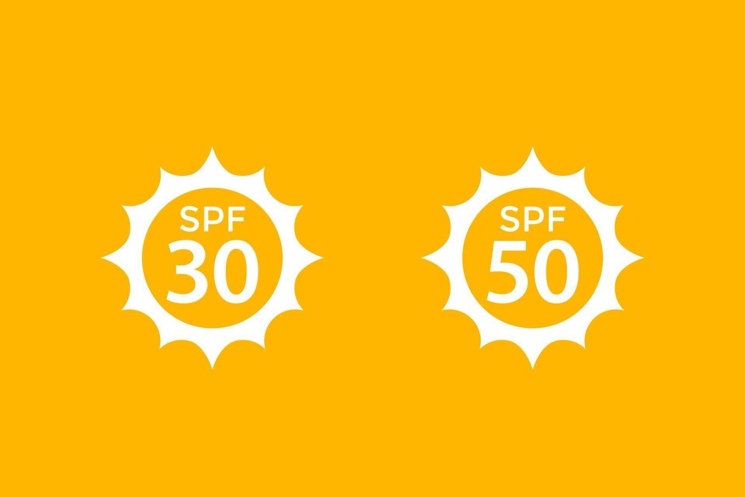 SPF 30 und 50 UV-Schutz vektor