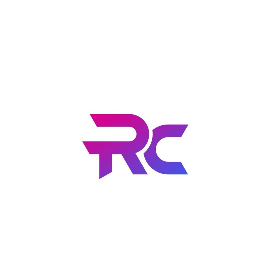 RC Buchstaben Logo Design auf Weiß vektor