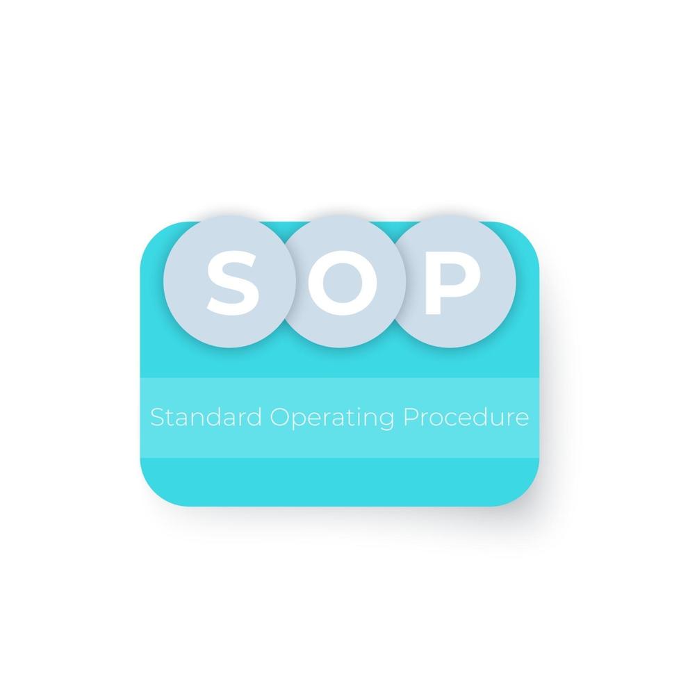 sop Standard-Betriebsverfahren Vektordesign vektor