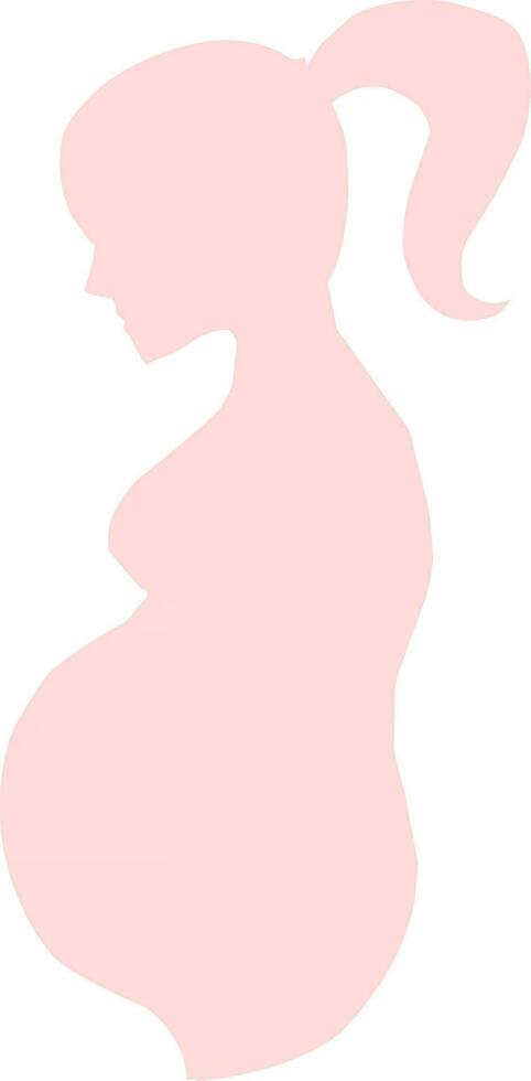 gravid kvinna symbol ikon i rosa silhuett vektor illustration