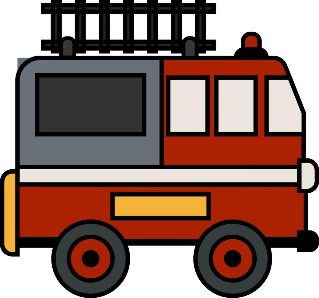 färgrik illustration av brand lastbil i platt stil. vektor
