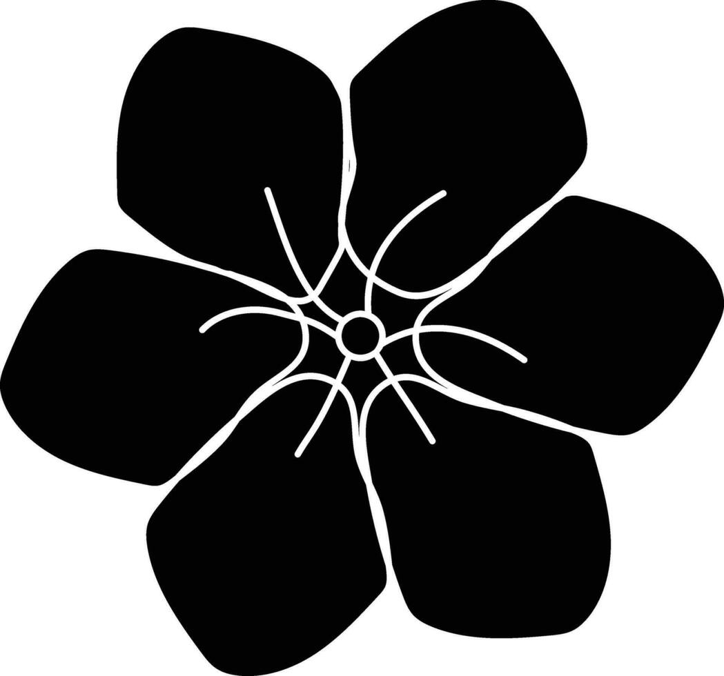 svart och vit illustration av blomma. vektor