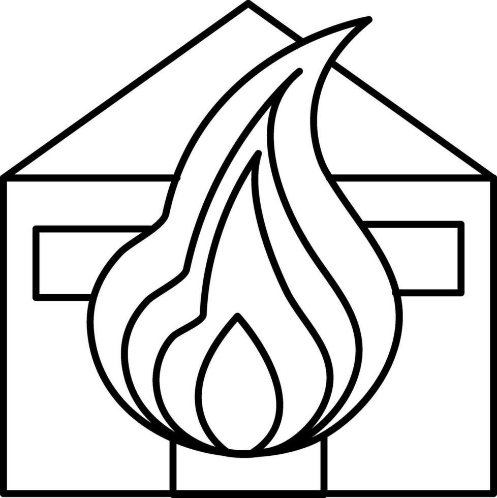 platt illustration av brinnande hus. vektor