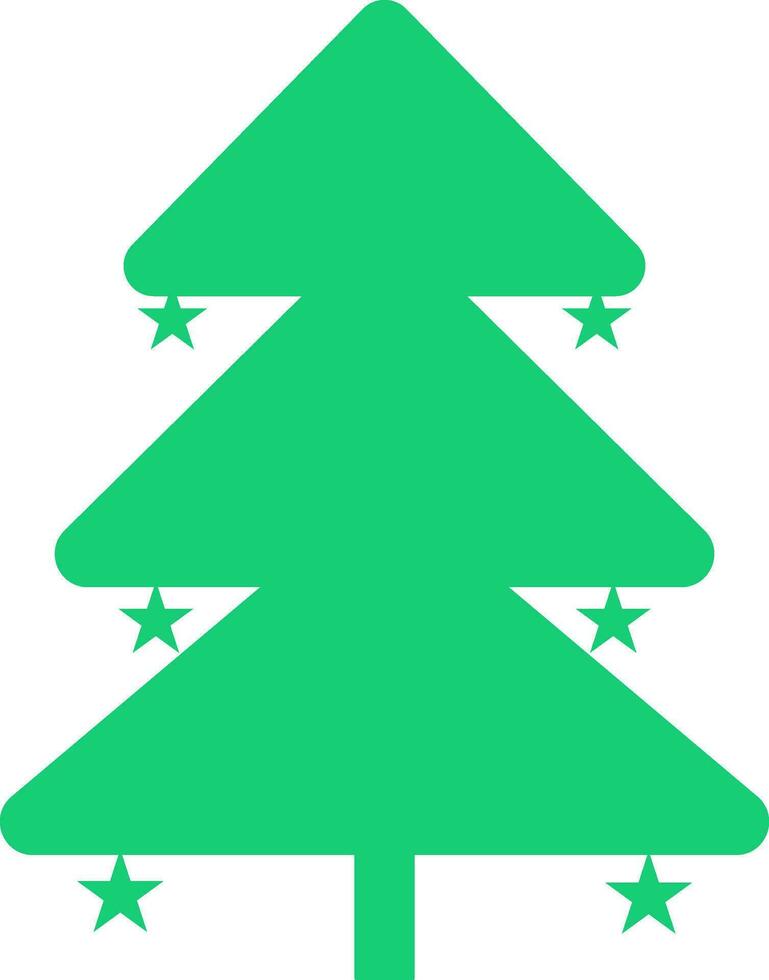 Sterne dekoriert Weihnachten Baum auf Hintergrund. vektor