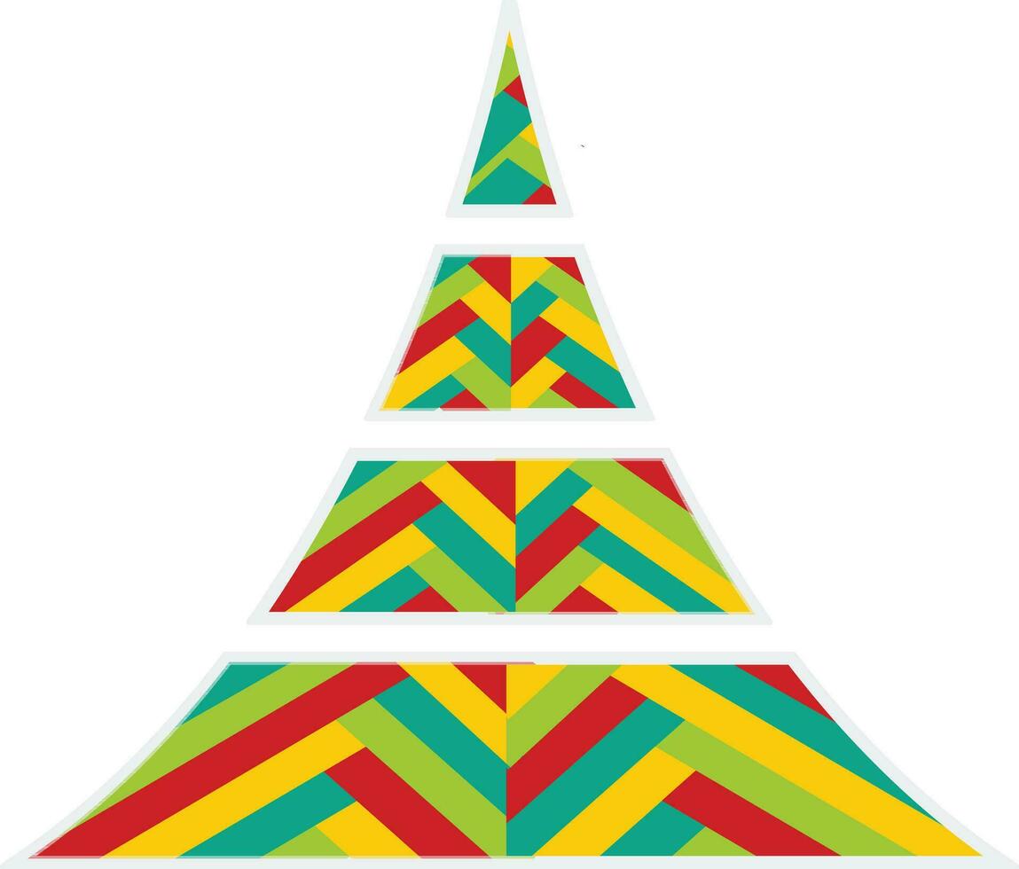 färgrik jul träd i platt stil. vektor
