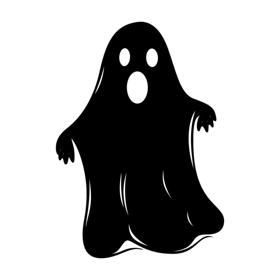 halloween spöke, platt silhuett. vektor illustration