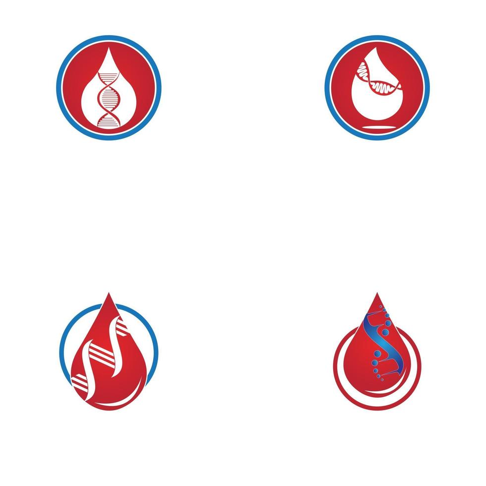 Blut DNA DNA genetische Ikone Zeichen Logo vektor