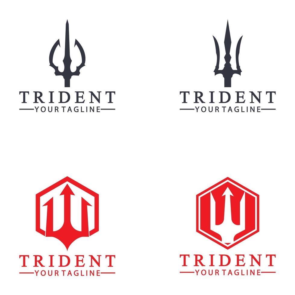 vintage trident spjut av poseidon neptun gud triton kung logo design vektor