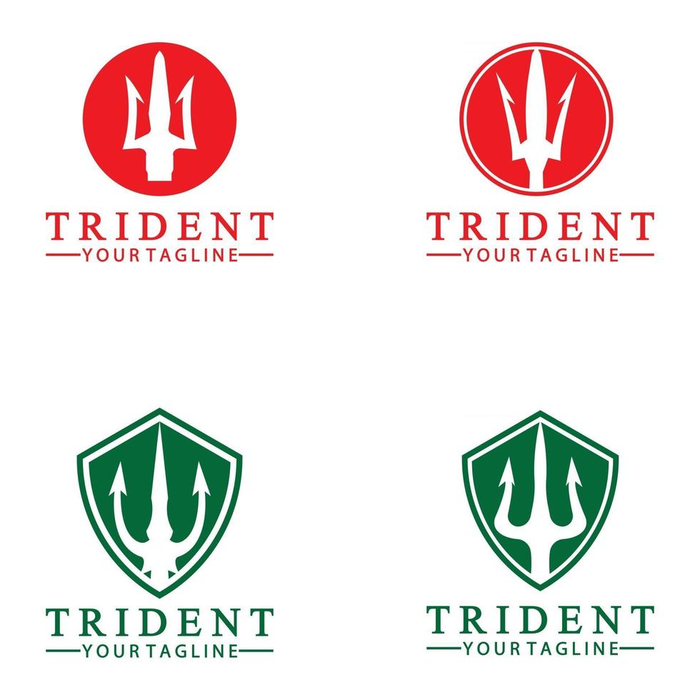 vintage trident spjut av poseidon neptun gud triton kung logo design vektor