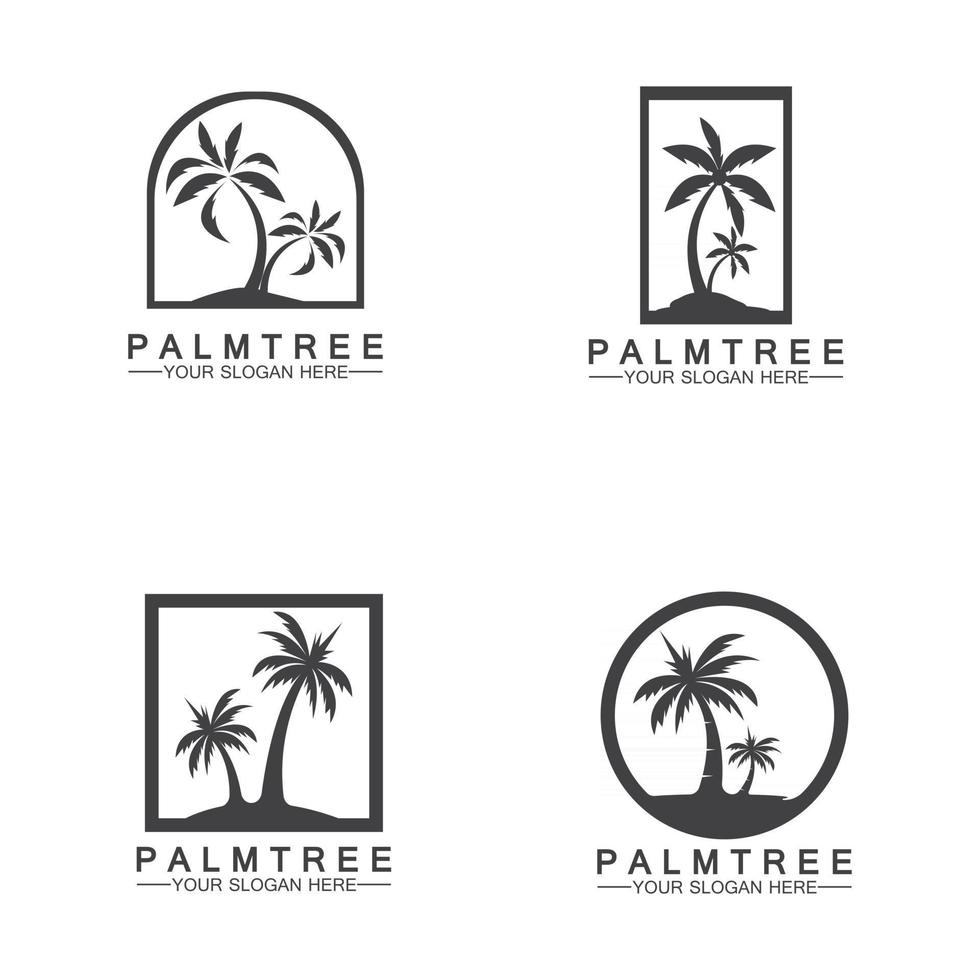 palm träd sommar logotyp mall vektor