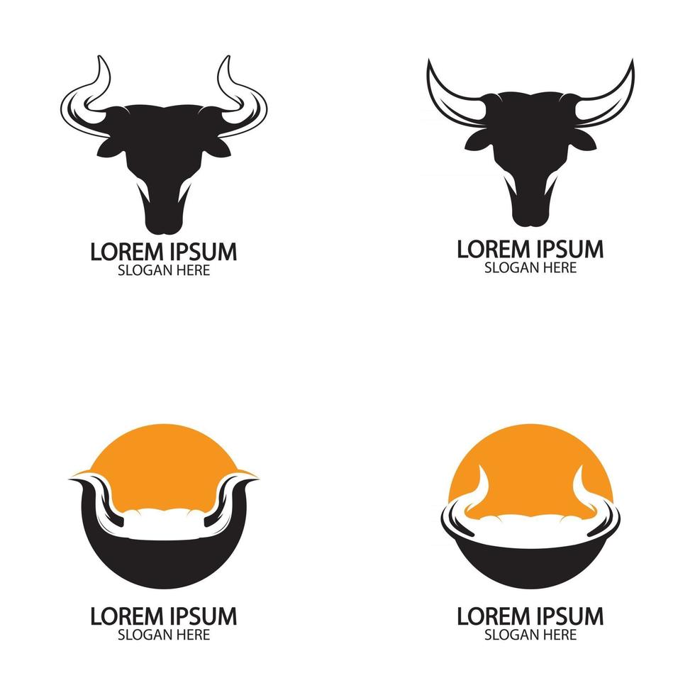 bull horn logotyp och symbol mall ikoner app vektor