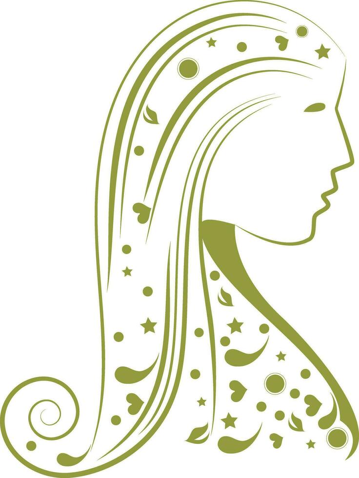 Jungfrun i zodiaken tecken med blommig design. vektor