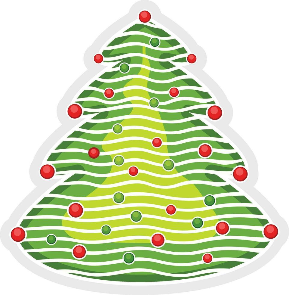 jul träd dekorerad med bollar. vektor