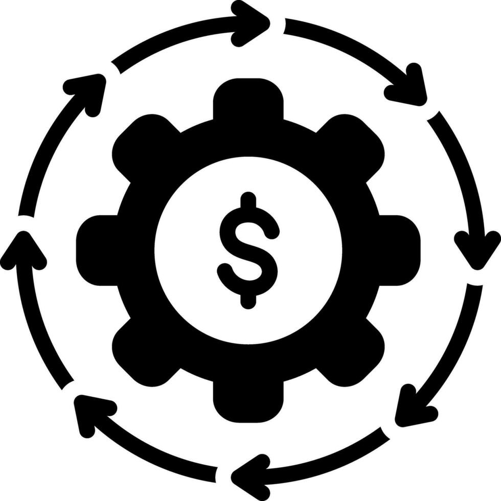 solide Symbol zum Geld fließen vektor